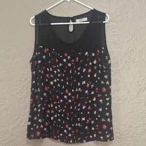 Romy Wome's Black Multicolor Floral Tank Top Size XL
